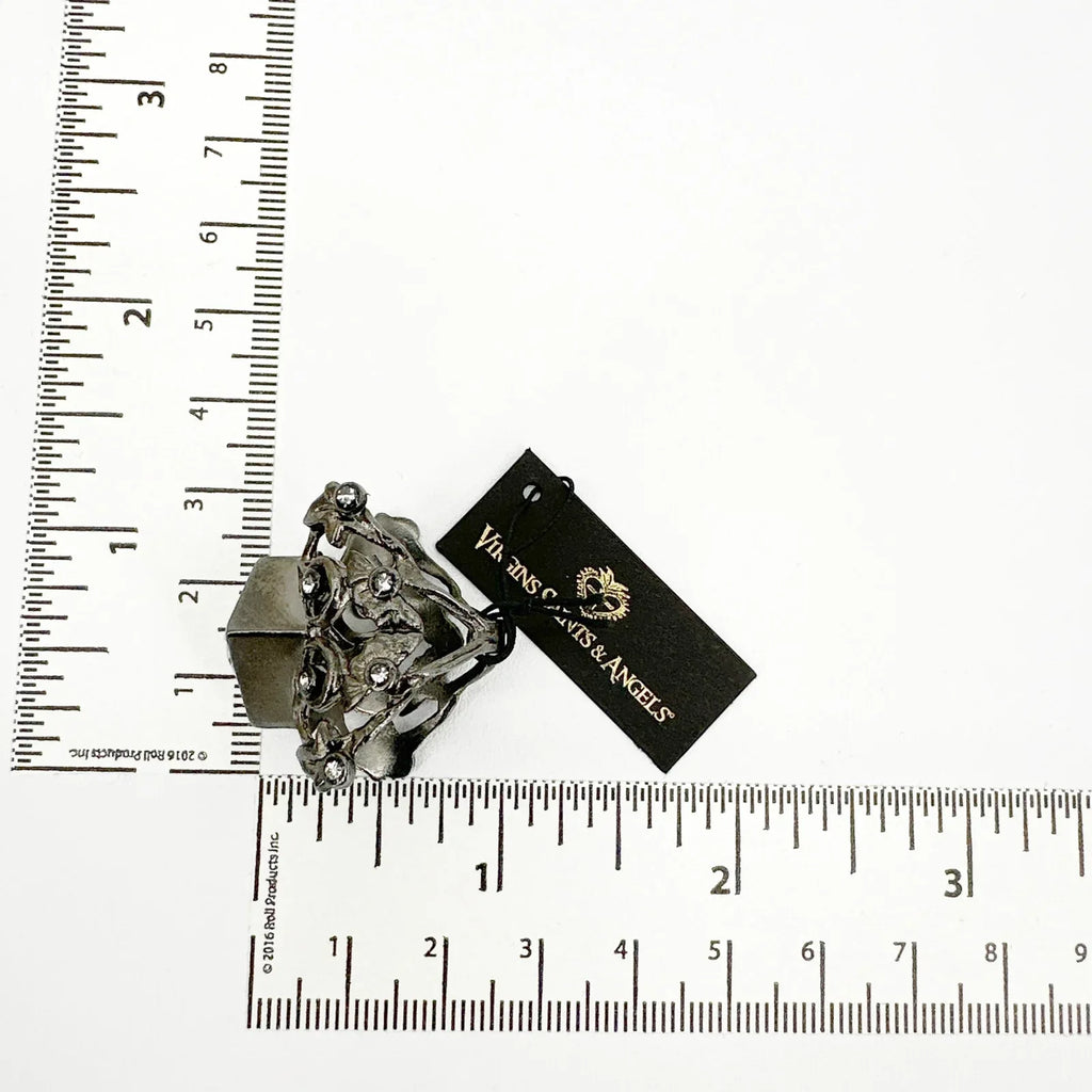 VIRGINS SAINTS & ANGELS VSA Vine Ring Gunmetal Size 7 - flyKAMP