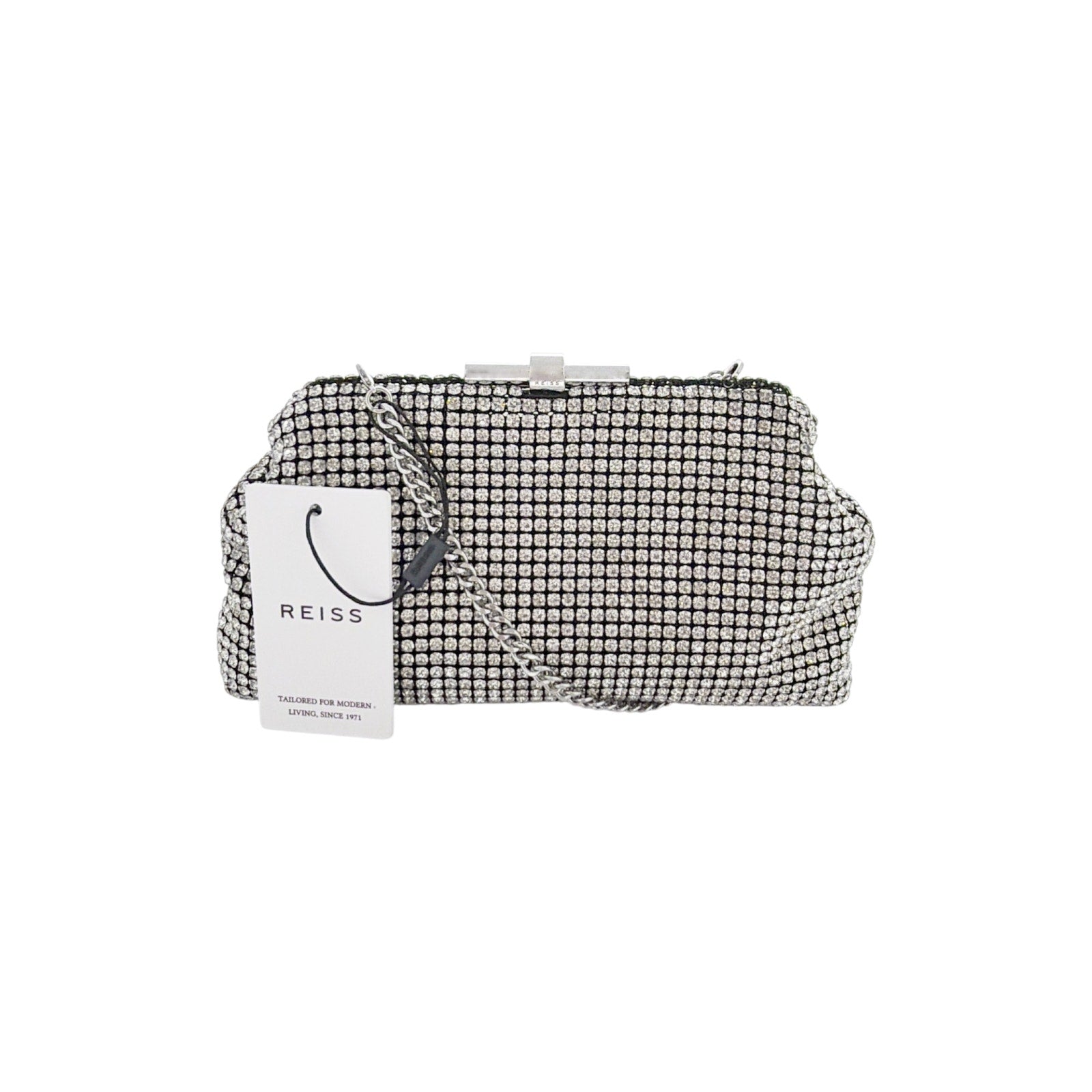 REISS Adaline Crystal Clutch Bag Reiss