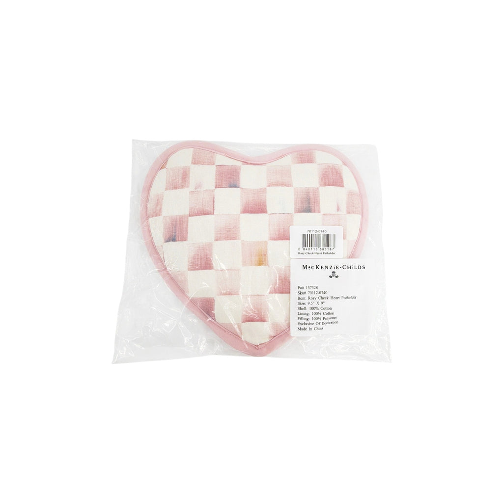 MACKENZIE-CHILDS Rosy Check Heart Potholder Mackenzie-Childs