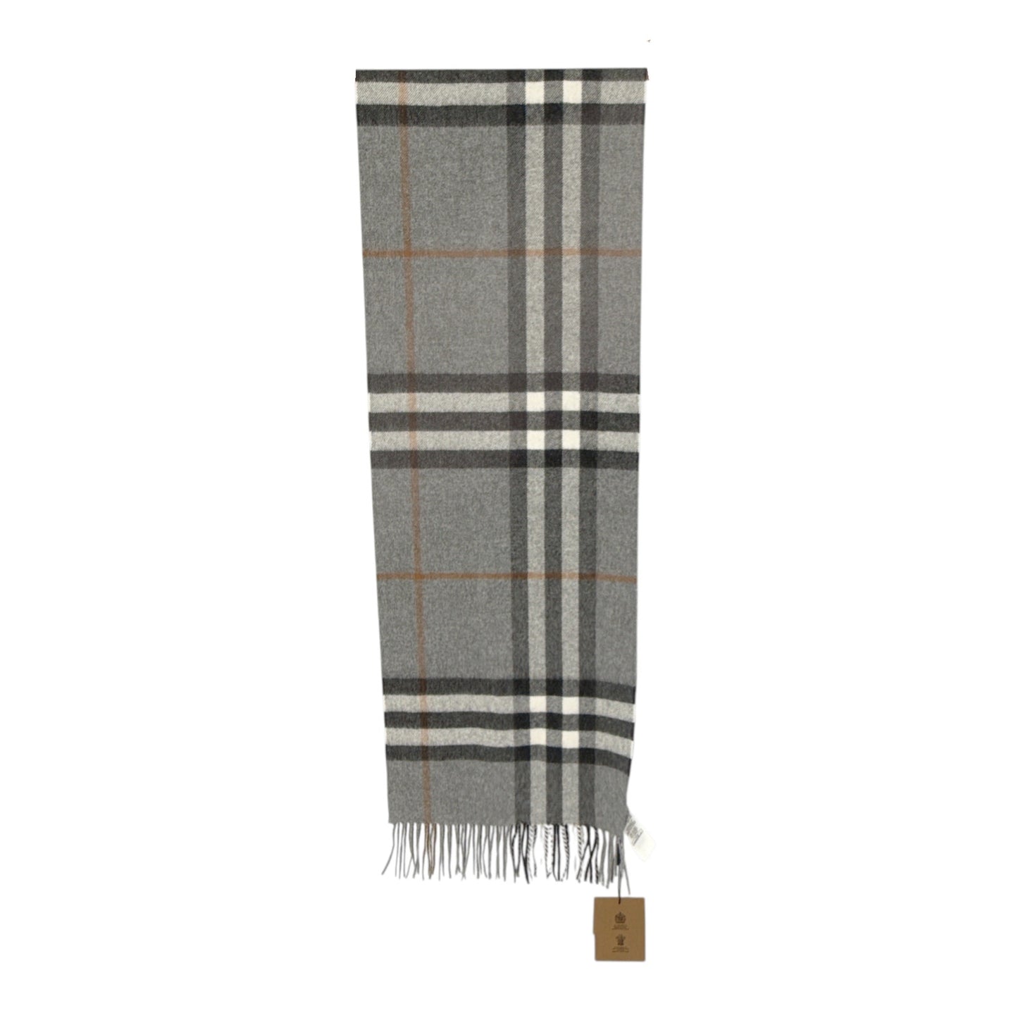 BURBERRY Giant Check Cashmere Scarf in Grey