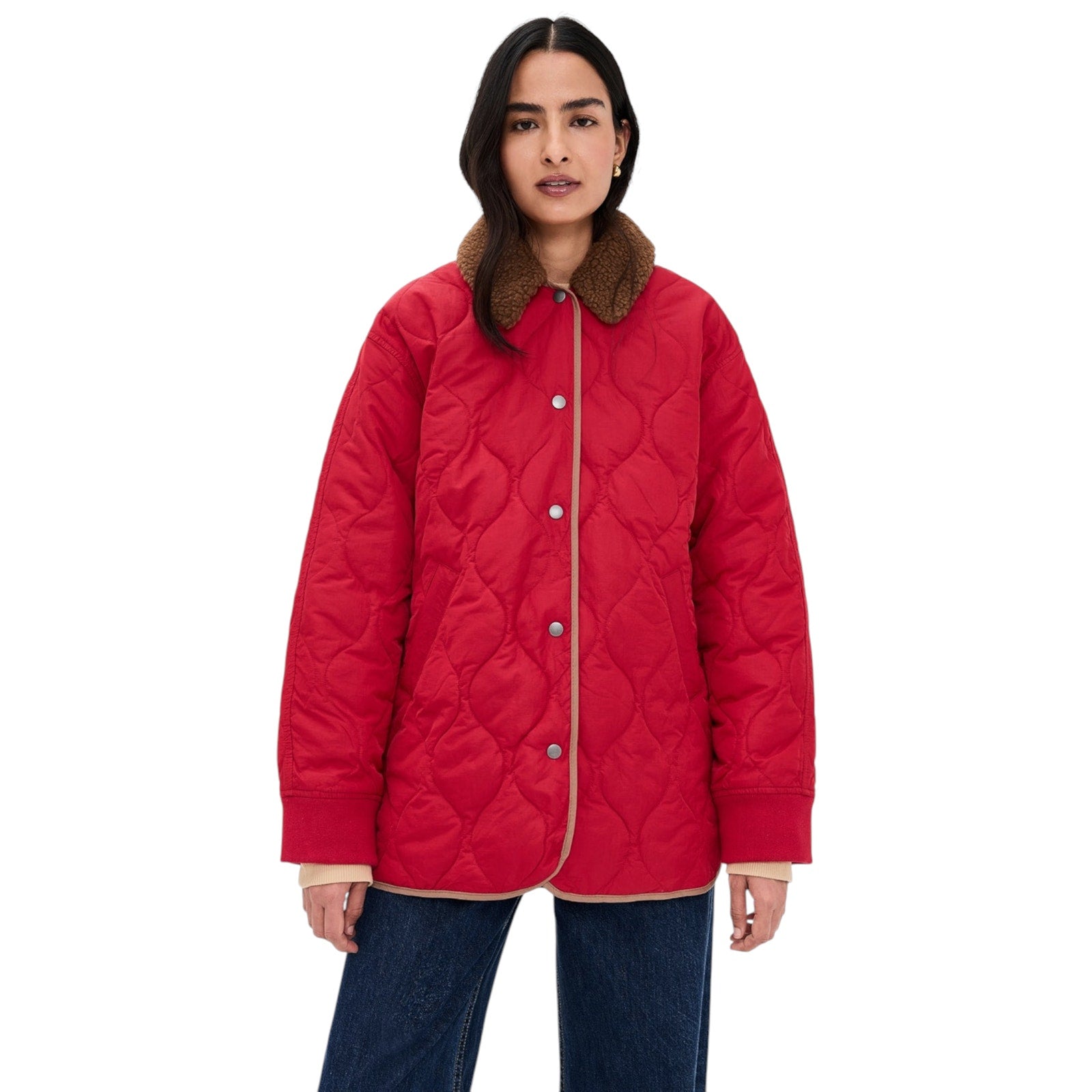 ALEX MILL Wembley Quilted Jacket In Red S Alex Mill
