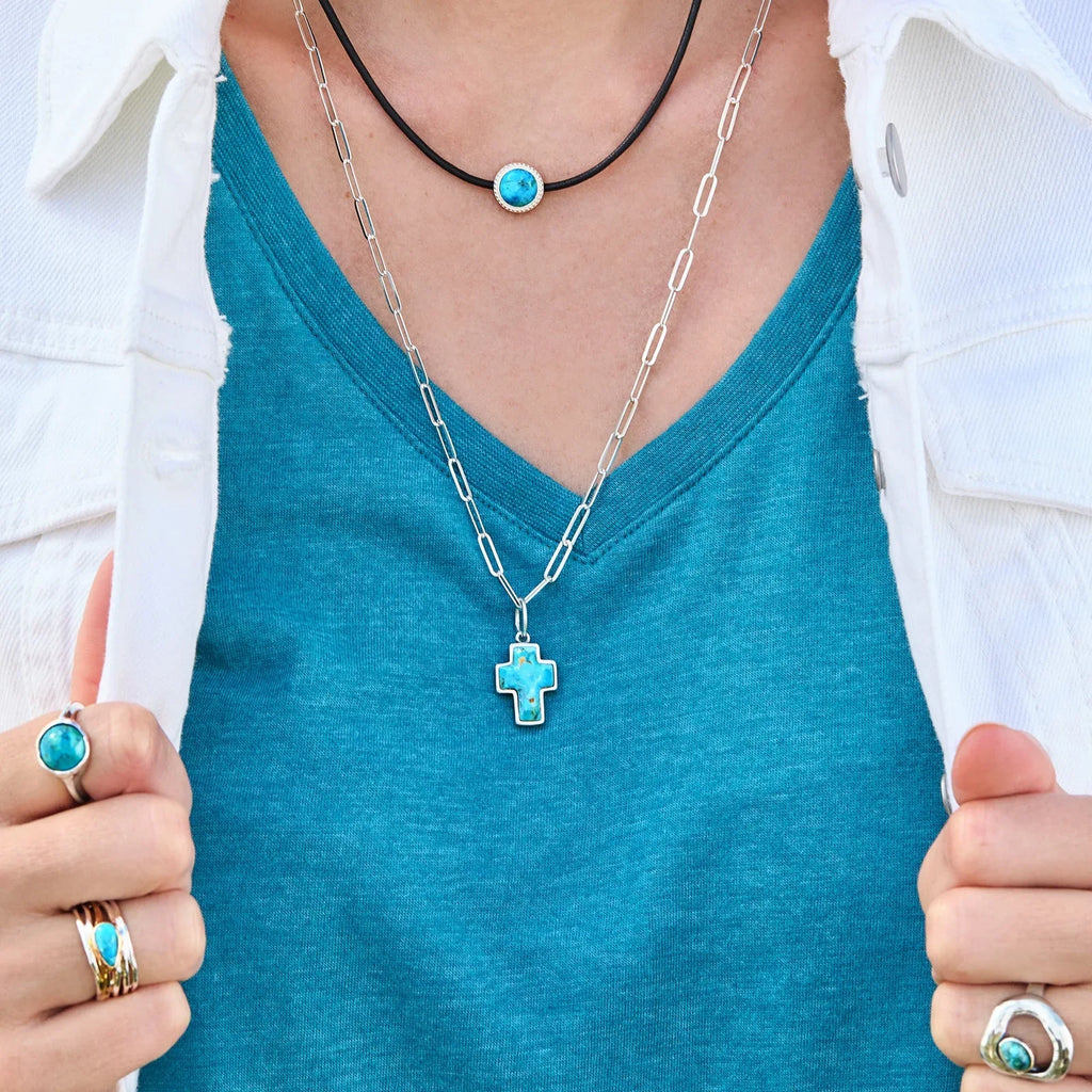 SILPADA Blue Divine Charm Sterling Silver & Turquoise - flyKAMP