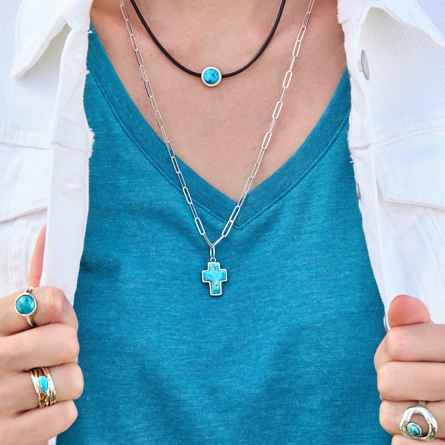 SILPADA Blue Divine Charm Sterling Silver & Turquoise