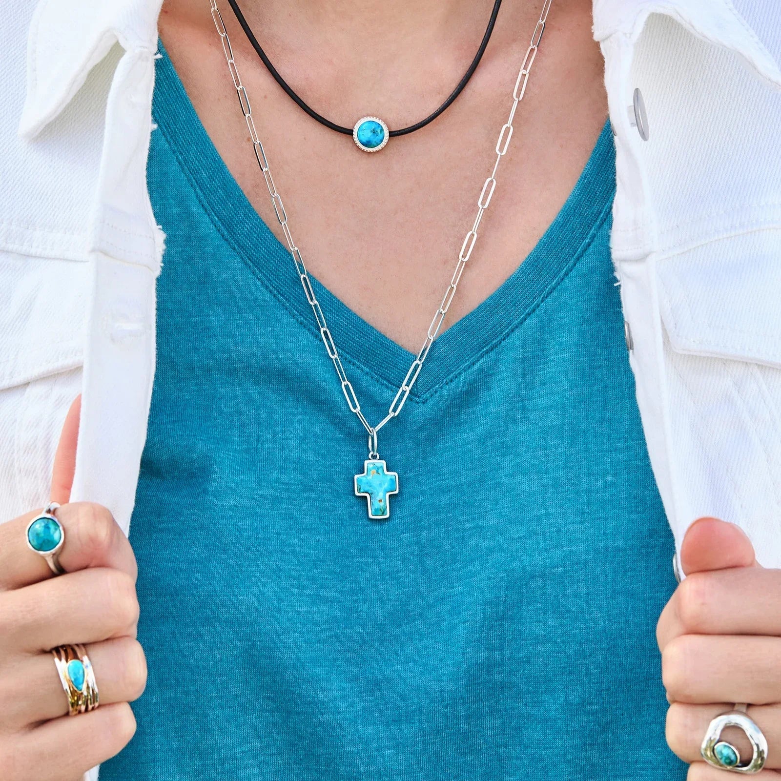 SILPADA Blue Divine Charm Sterling Silver & Turquoise - flyKAMP
