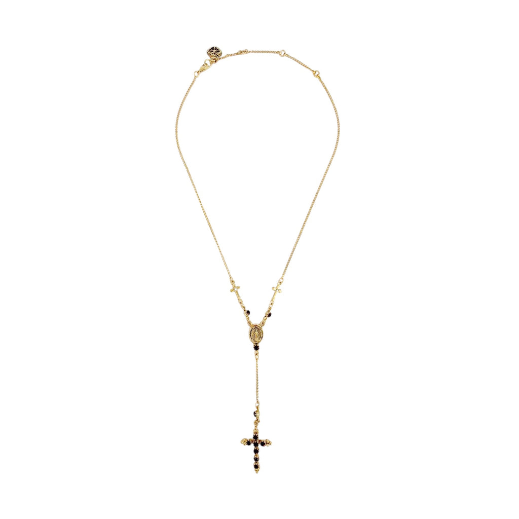VIRGINS SAINTS & ANGELS VSA Maddie Rosary Necklace in Gold & Topaz Virgins Saints & Angels