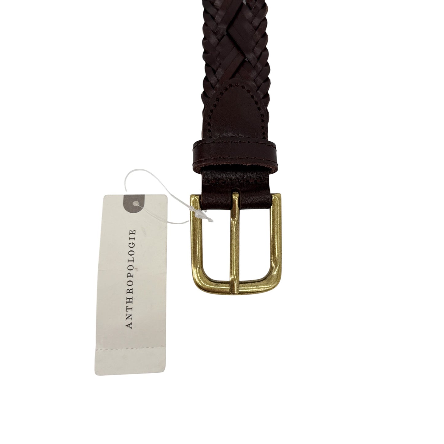 ANTHROPOLOGIE Woven Leather Belt in Brown S