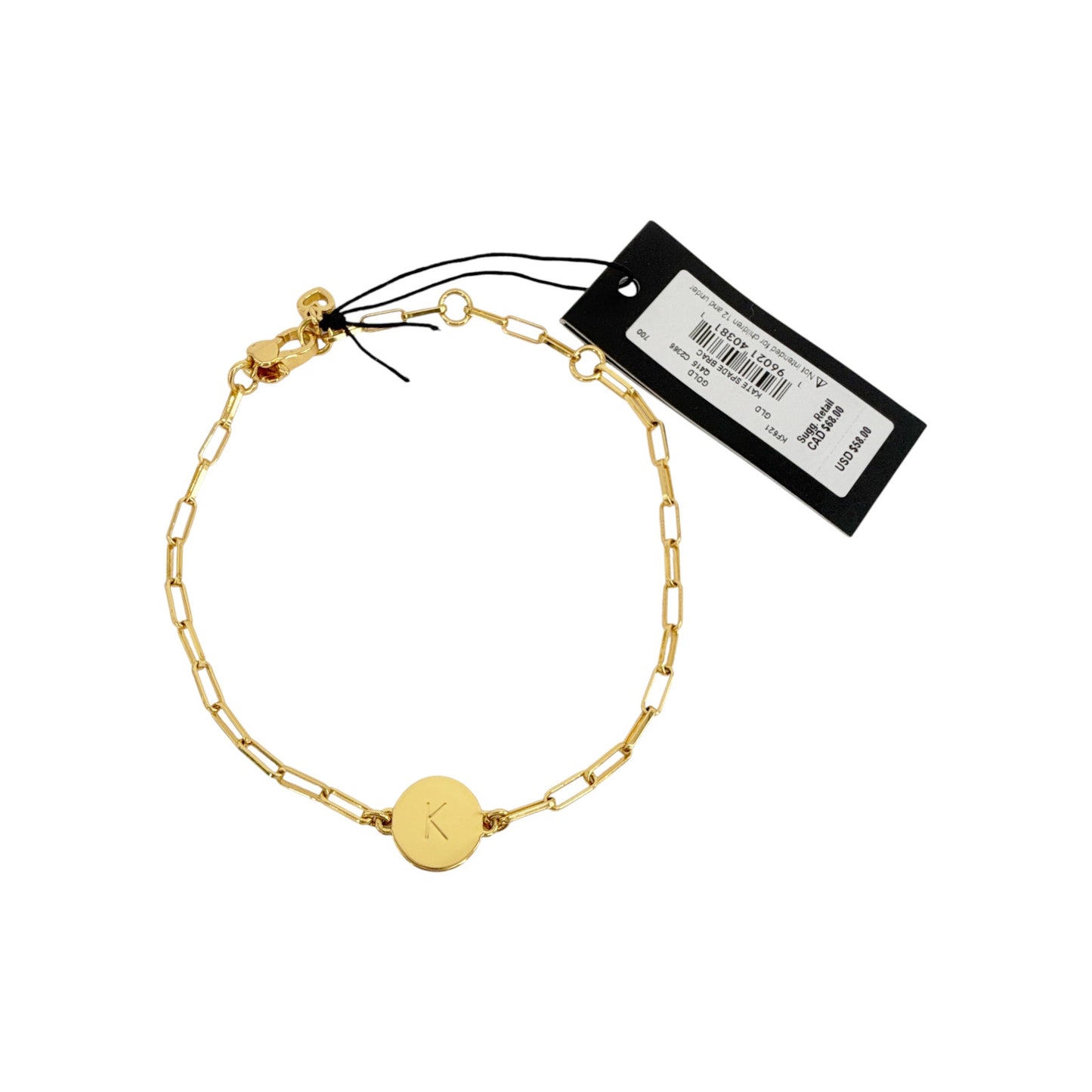 KATE SPADE New York Initial Chain Bracelet in Gold K