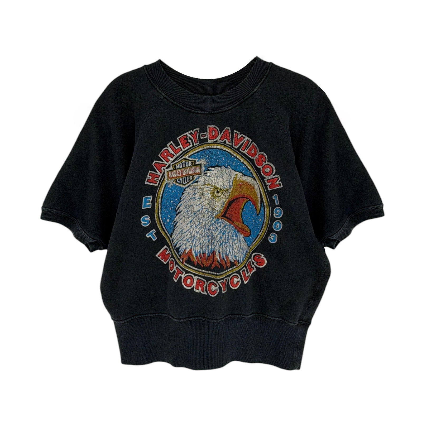 MADEWORN Harley Davidson 1903 Short Sleeve Sweatshirt S Madeworn