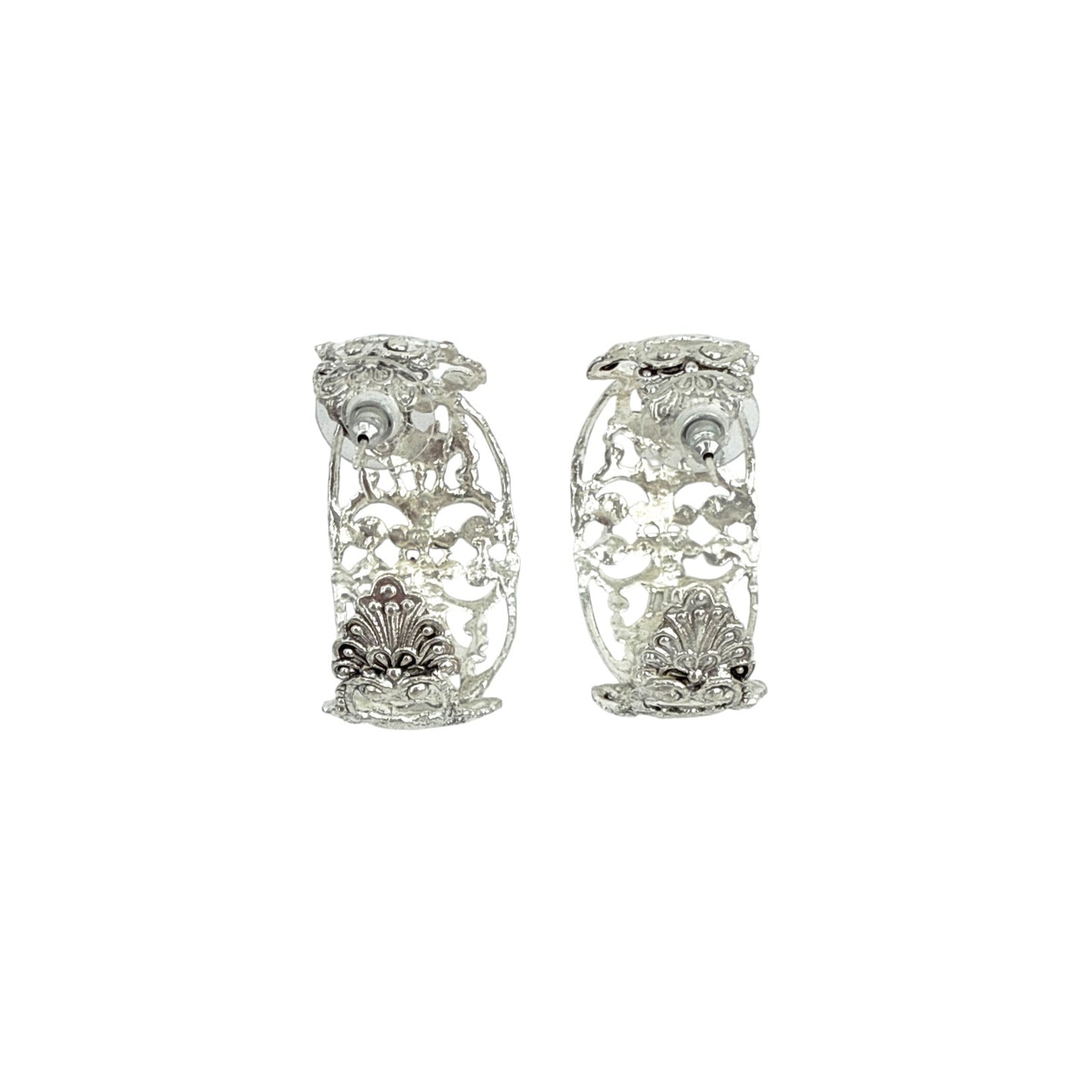 VIRGINS SAINTS & ANGELS VSA Antigua Wide Hoop Post Earrings in Silver