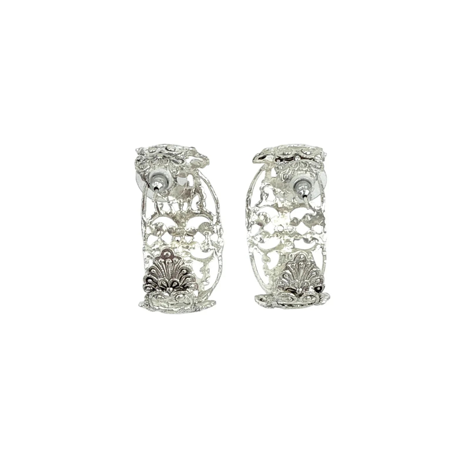 VIRGINS SAINTS & ANGELS VSA Antigua Wide Hoop Post Earrings in Silver - flyKAMP