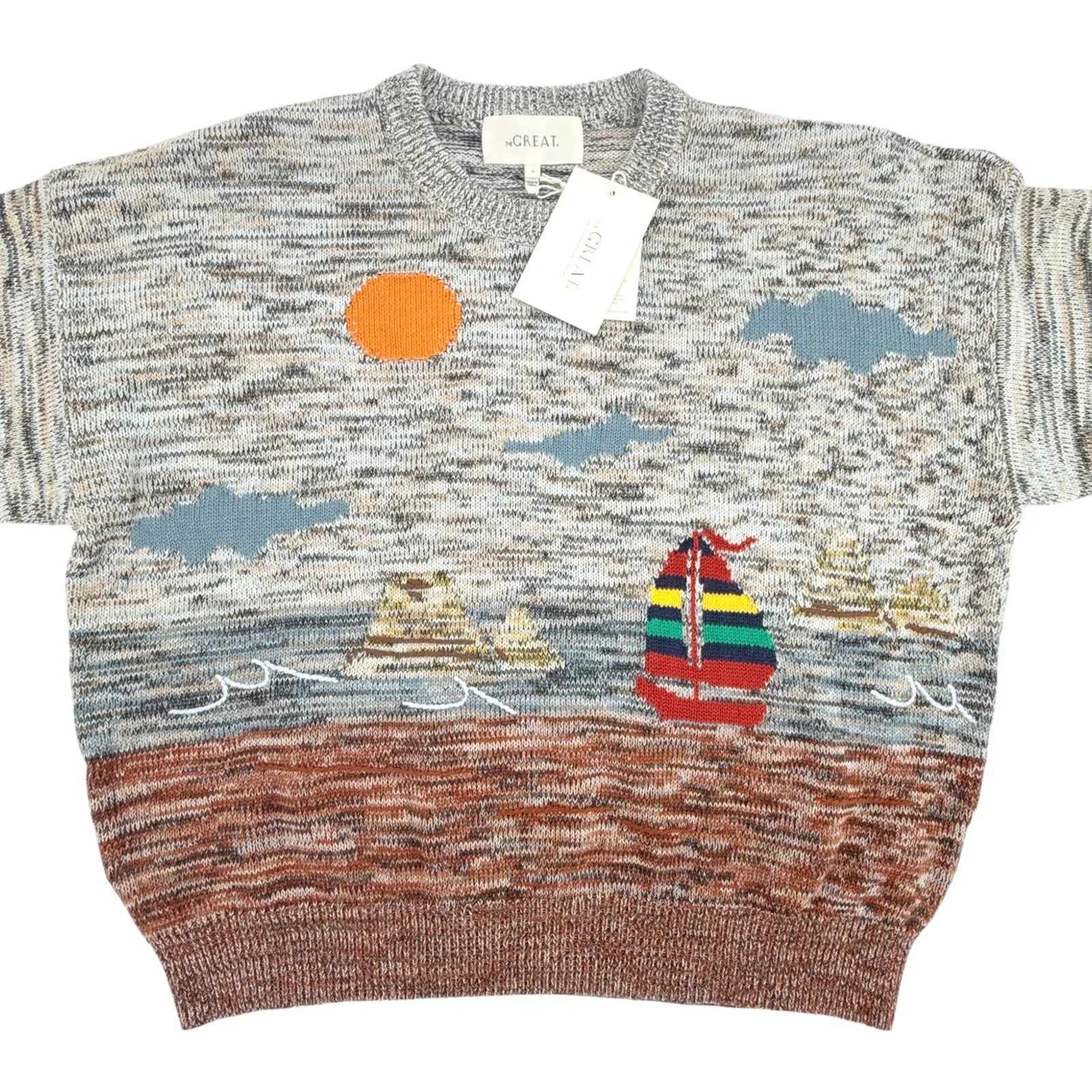 THE GREAT. The Boating Pullover. Sea Breeze Multi 0|XS - flyKAMP