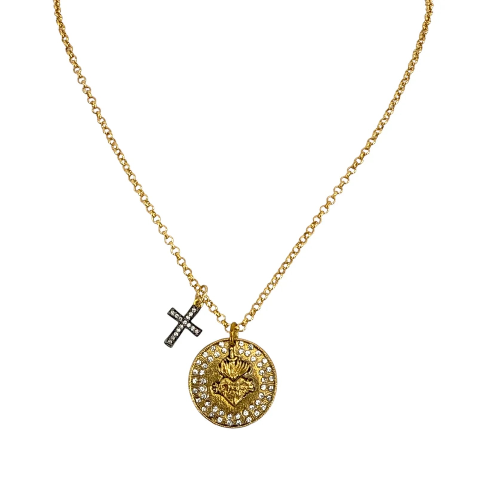 VIRGINS SAINTS & ANGELS VSA Sacred Heart Relic Charm Necklace - flyKAMP
