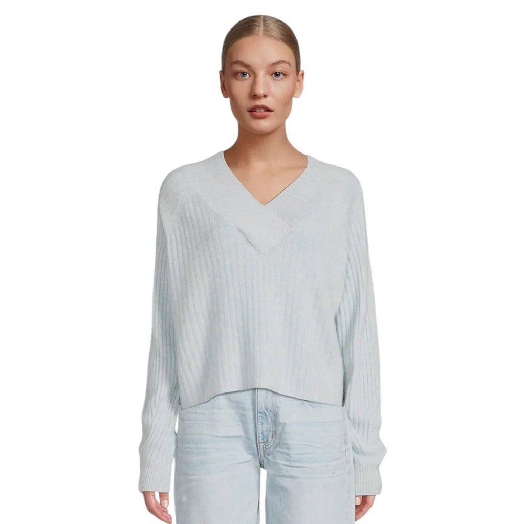 NAADAM Coastal Cashmere Cropped V-Neck Sweater XS - flyKAMP
