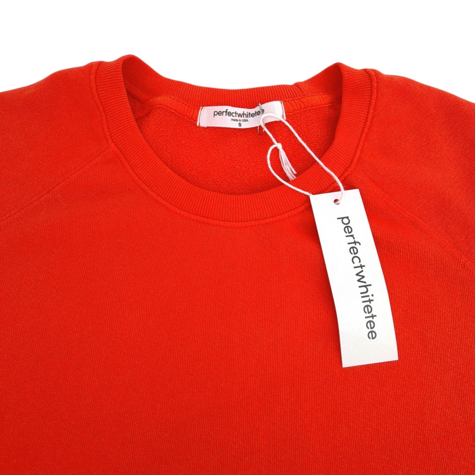 PERFECTWHITETEE Alexi French Terry Sweatshirt in Tomato S perfectwhitetee