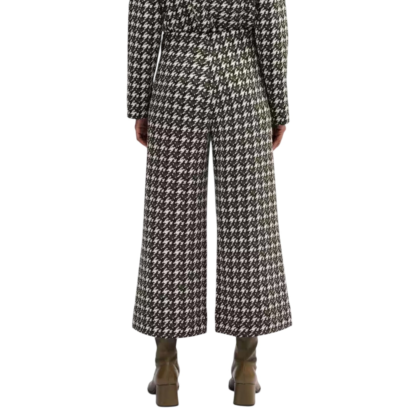 ME+EM Houndstooth Wide Leg Crop Pant Jacquard Ponte Jersey Tailoring 2|XS