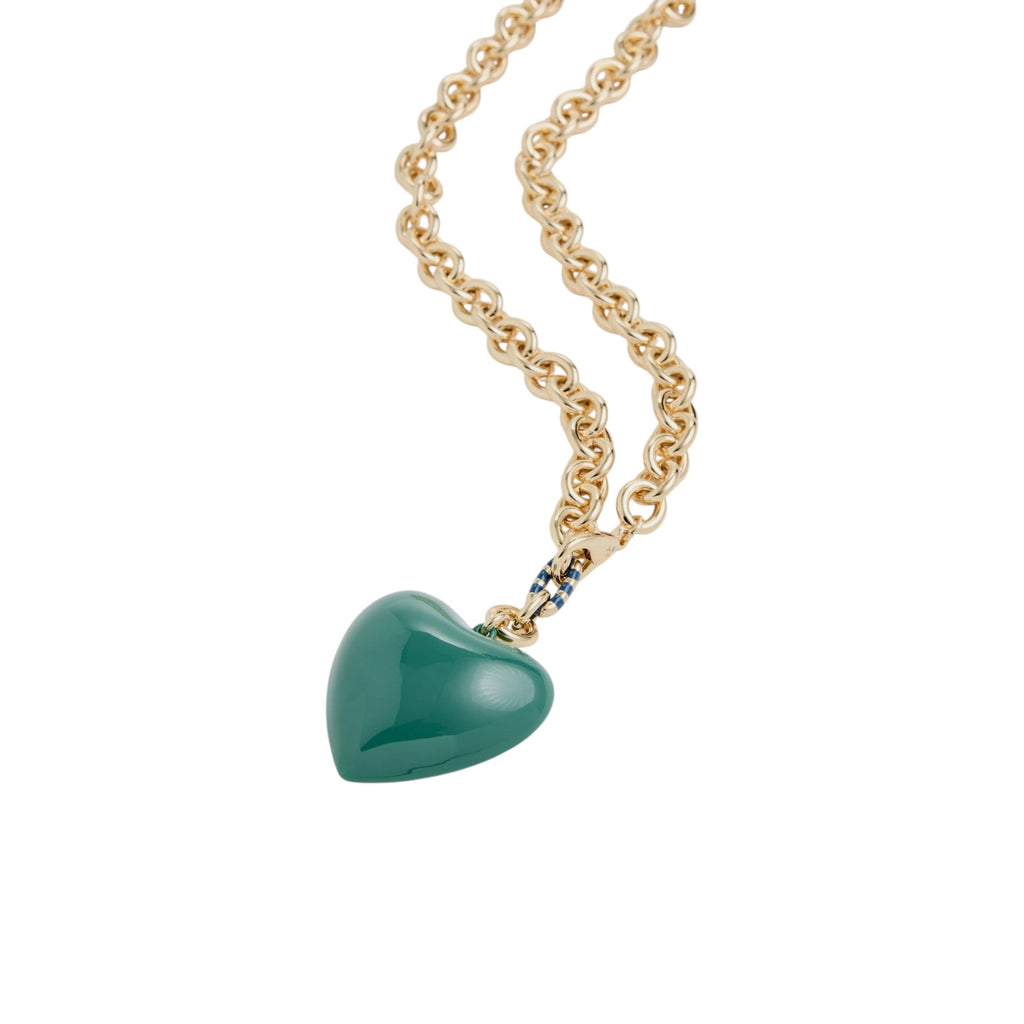 ROXANNE ASSOULIN The Big Puffy Heart Charm Necklace in Forest Roxanne Assoulin