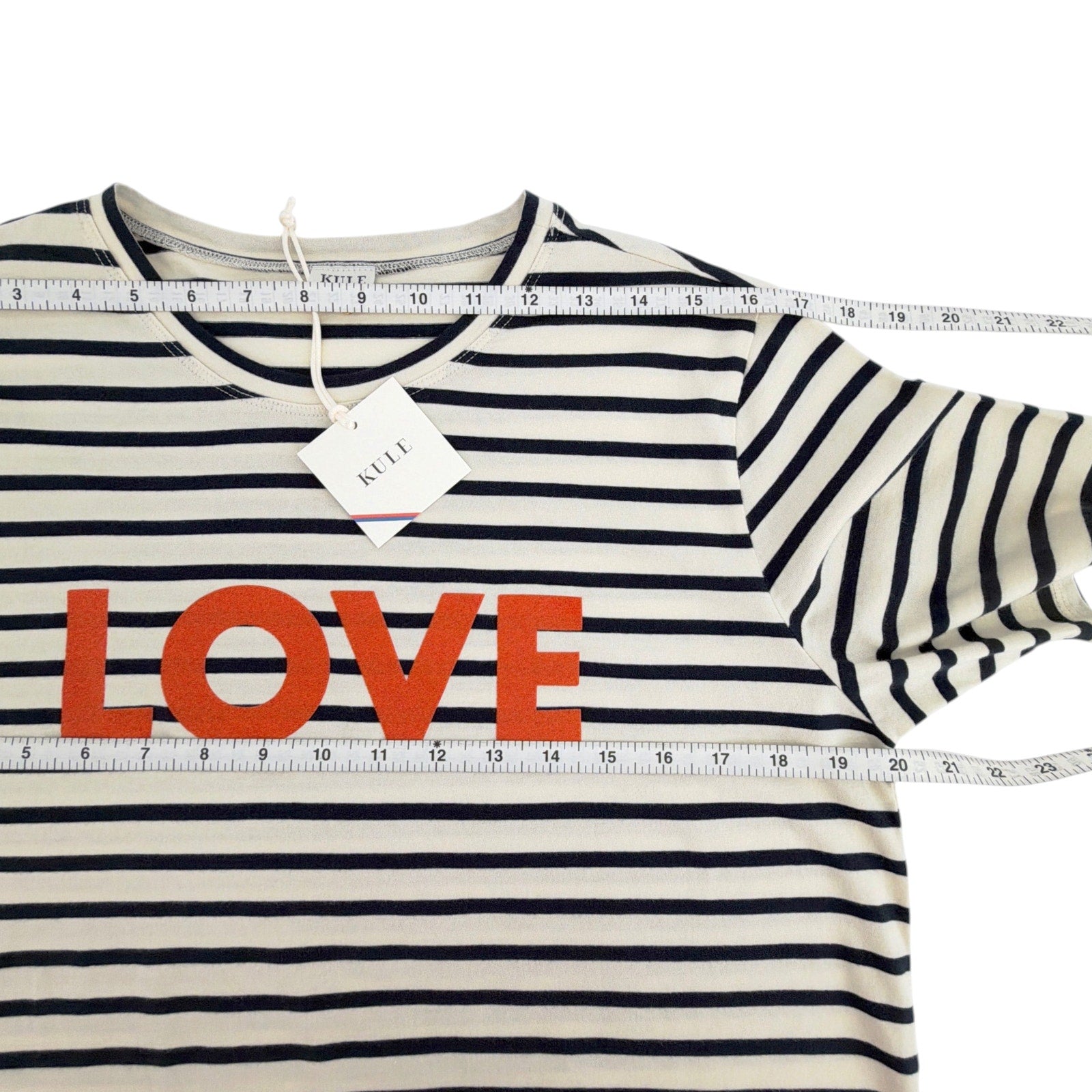 KULE The Modern Love Tee in Cream & Navy M Kule