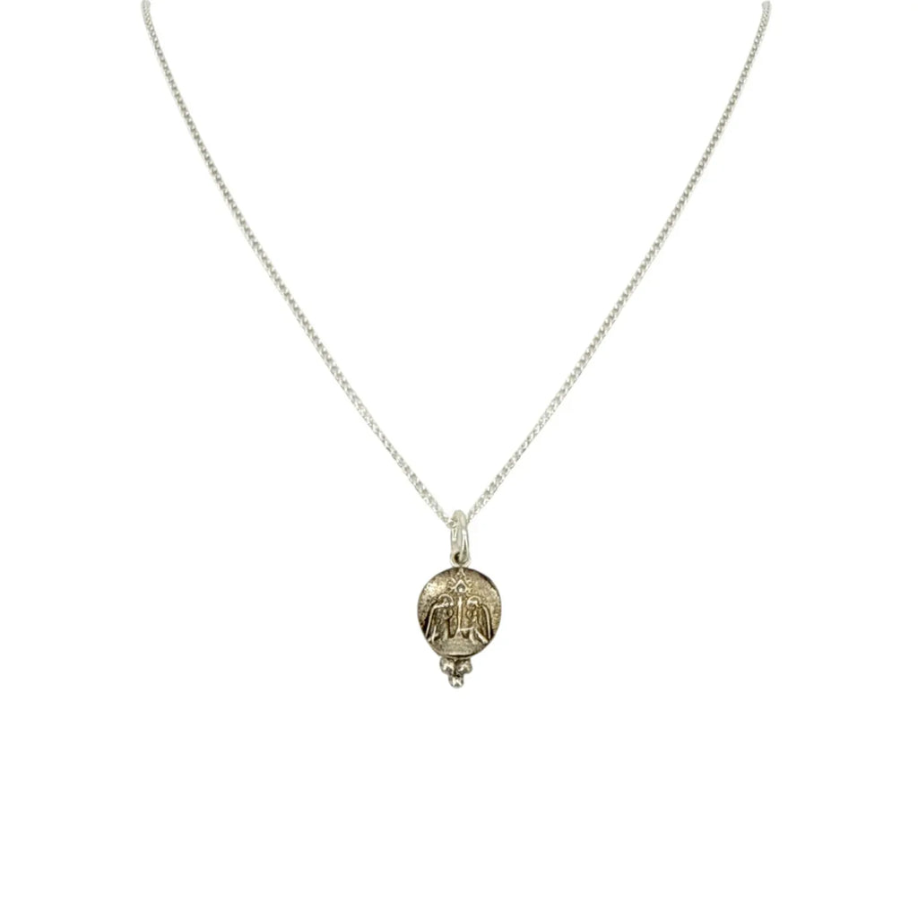 VIRGINS SAINTS & ANGELS VSA Piccolo Lucia Guardian Angels Charm Necklace Silver - flyKAMP