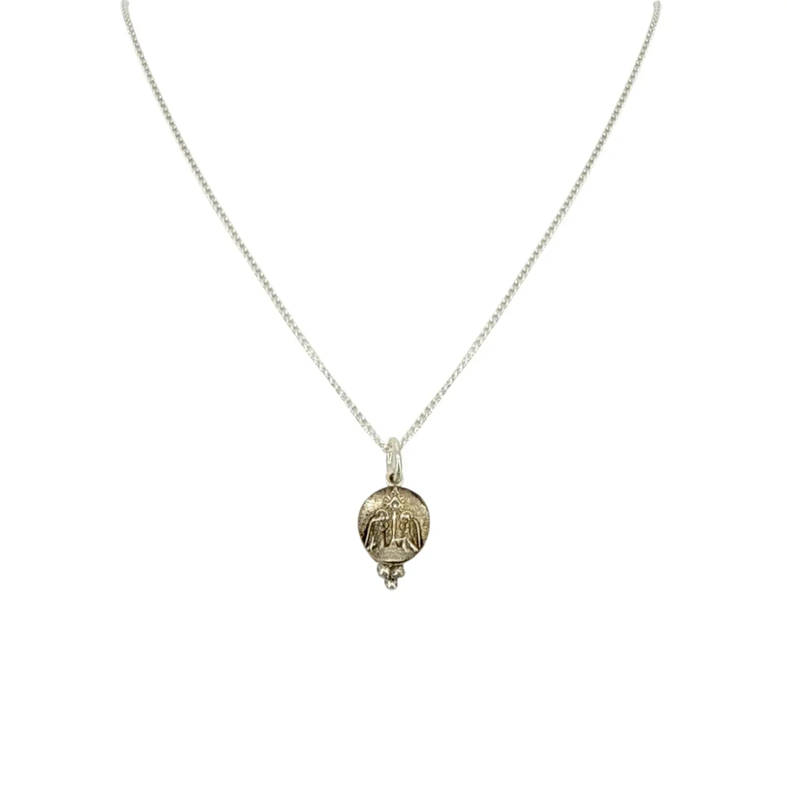 VIRGINS SAINTS & ANGELS VSA Piccolo Lucia Guardian Angels Charm Necklace Silver - flyKAMP