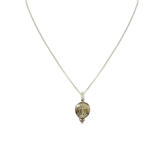 VIRGINS SAINTS & ANGELS VSA Piccolo Lucia Guardian Angels Charm Necklace Silver