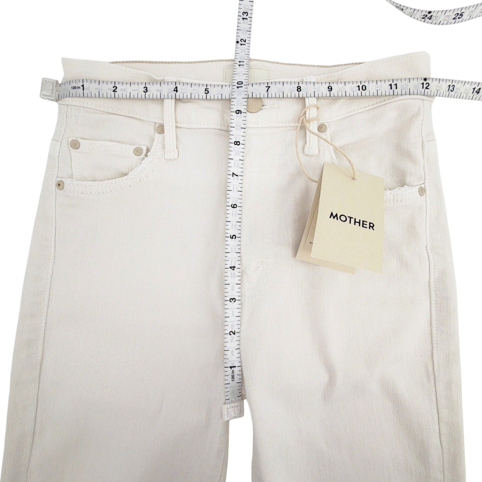 MOTHER The Insider Crop Step Fray in Cream Puffs 24 Mother