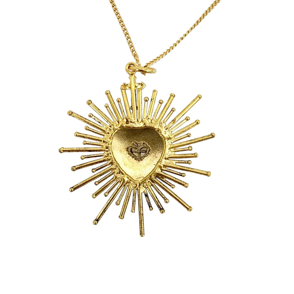VIRGINS SAINTS & ANGELS VSA Sacred Flame Charm Necklace in Gold 20" - flyKAMP