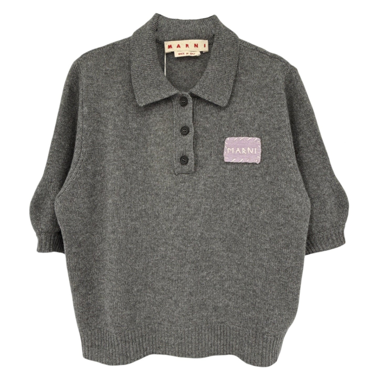 MARNI Cashmere Polo Jumper with Marni Patch IT46|US10