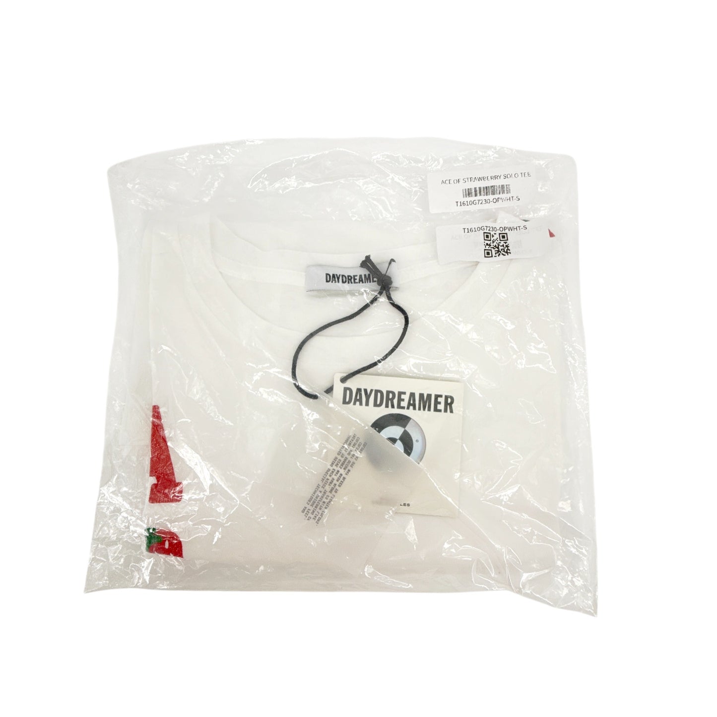 DAYDREAMER Ace Of Strawberries Solo Tee Shirt in Optic White S