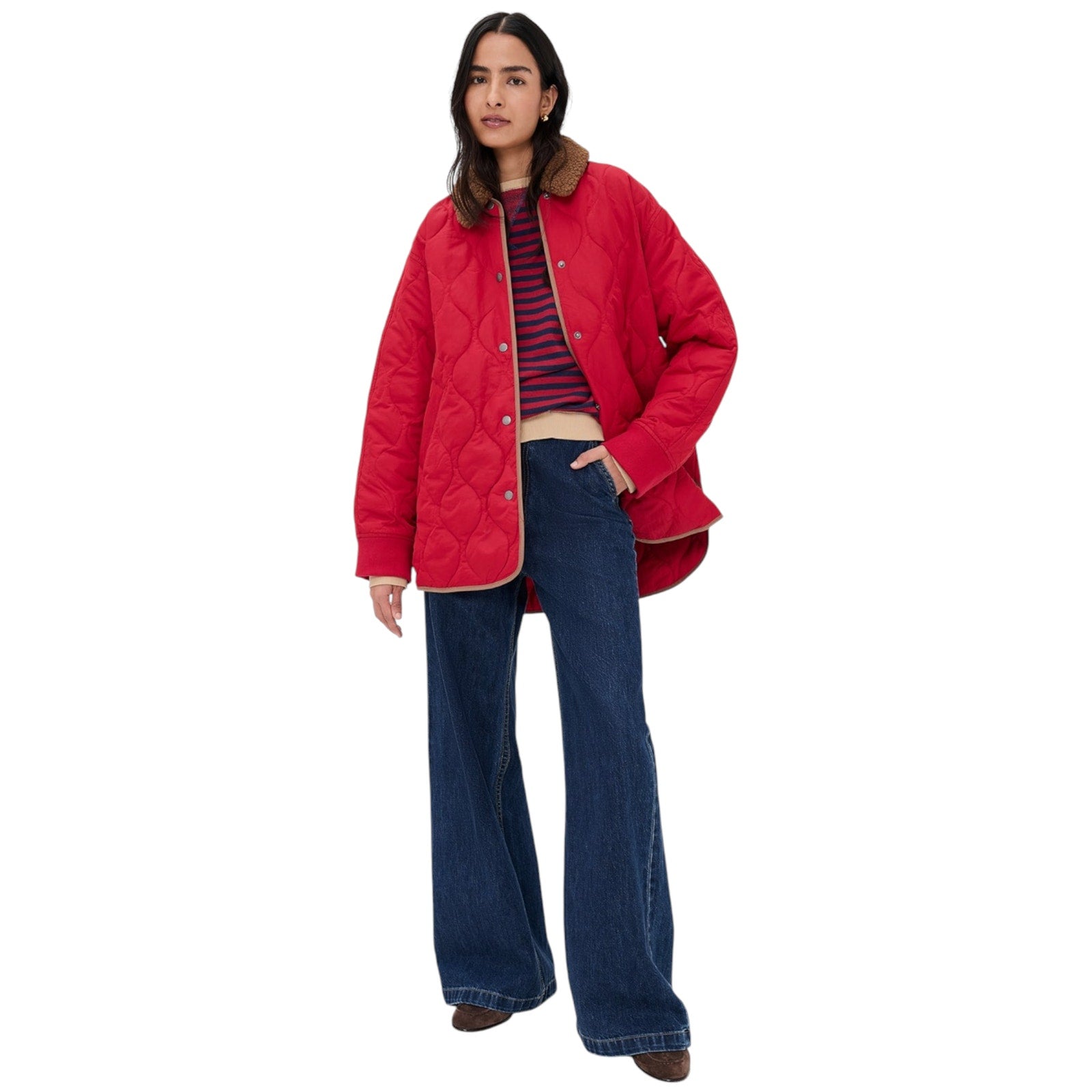 ALEX MILL Wembley Quilted Jacket In Red S Alex Mill