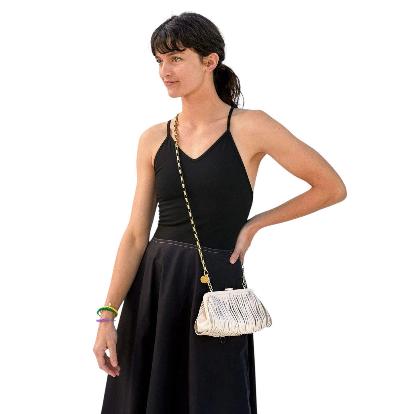 CLARE V. Fran Fran Bag in Cream