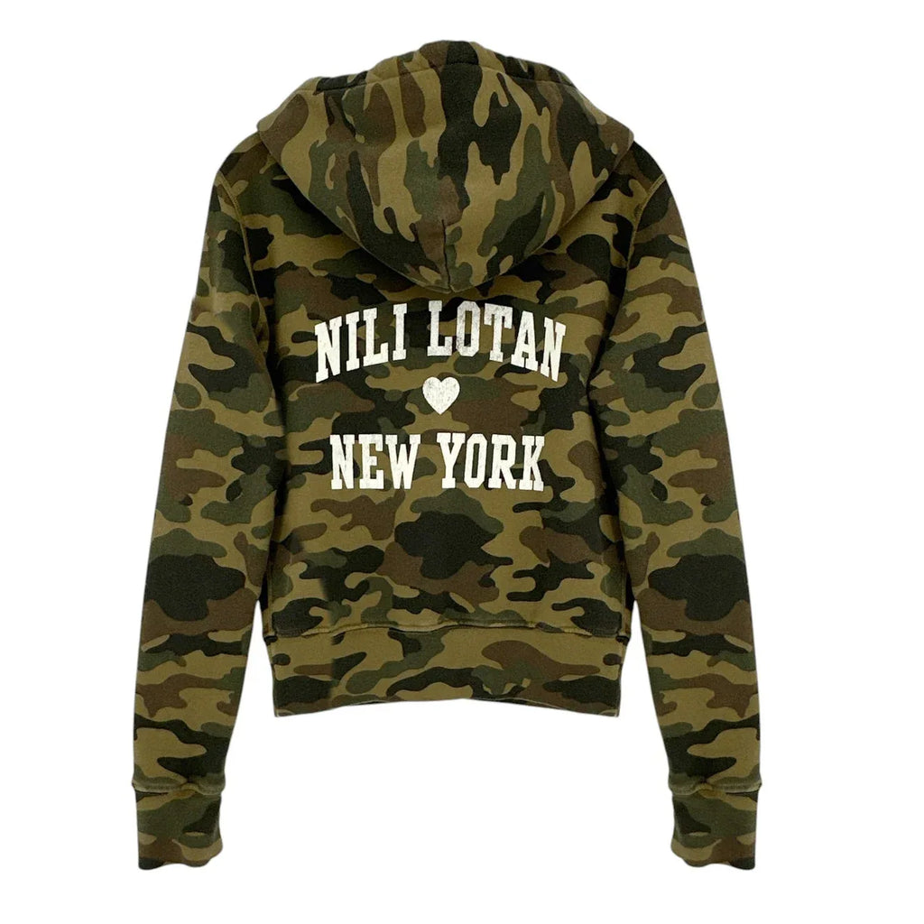 NILI LOTAN New York Callie Zip Up Hoodie In Camouflage Print XS - flyKAMP