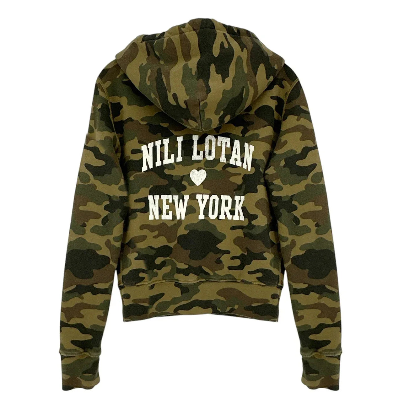 NILI LOTAN New York Callie Zip Up Hoodie In Camouflage Print XS - flyKAMP