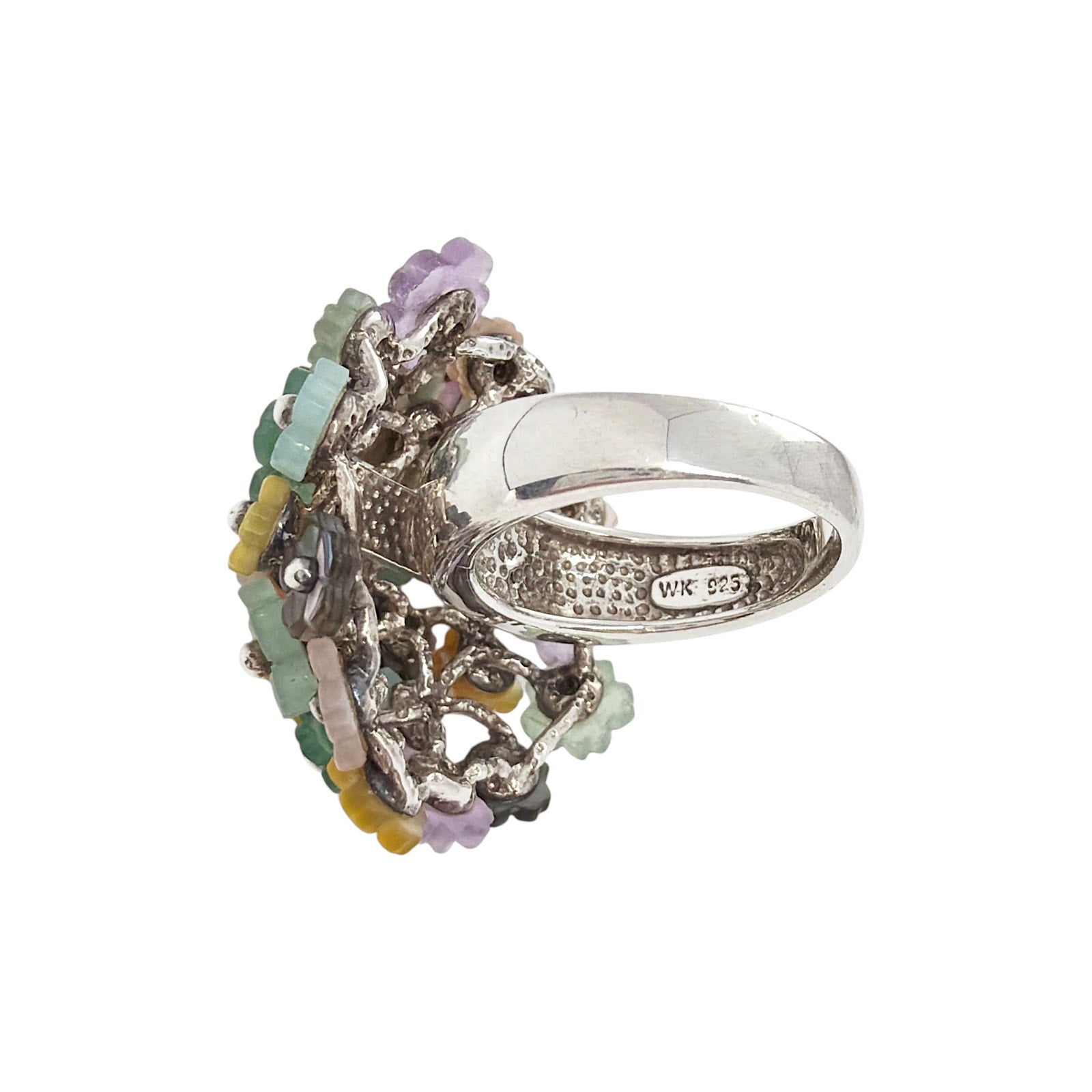 WHITNEY KELLY Sterling Silver Flower Cluster Dome Ring 7 Whitney Kelly