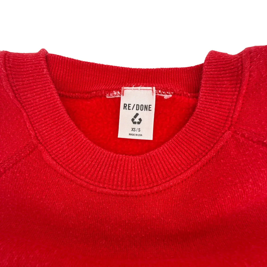 RE/DONE Recycle Crew Neck Sweatshirt in Red XS/S - flyKAMP