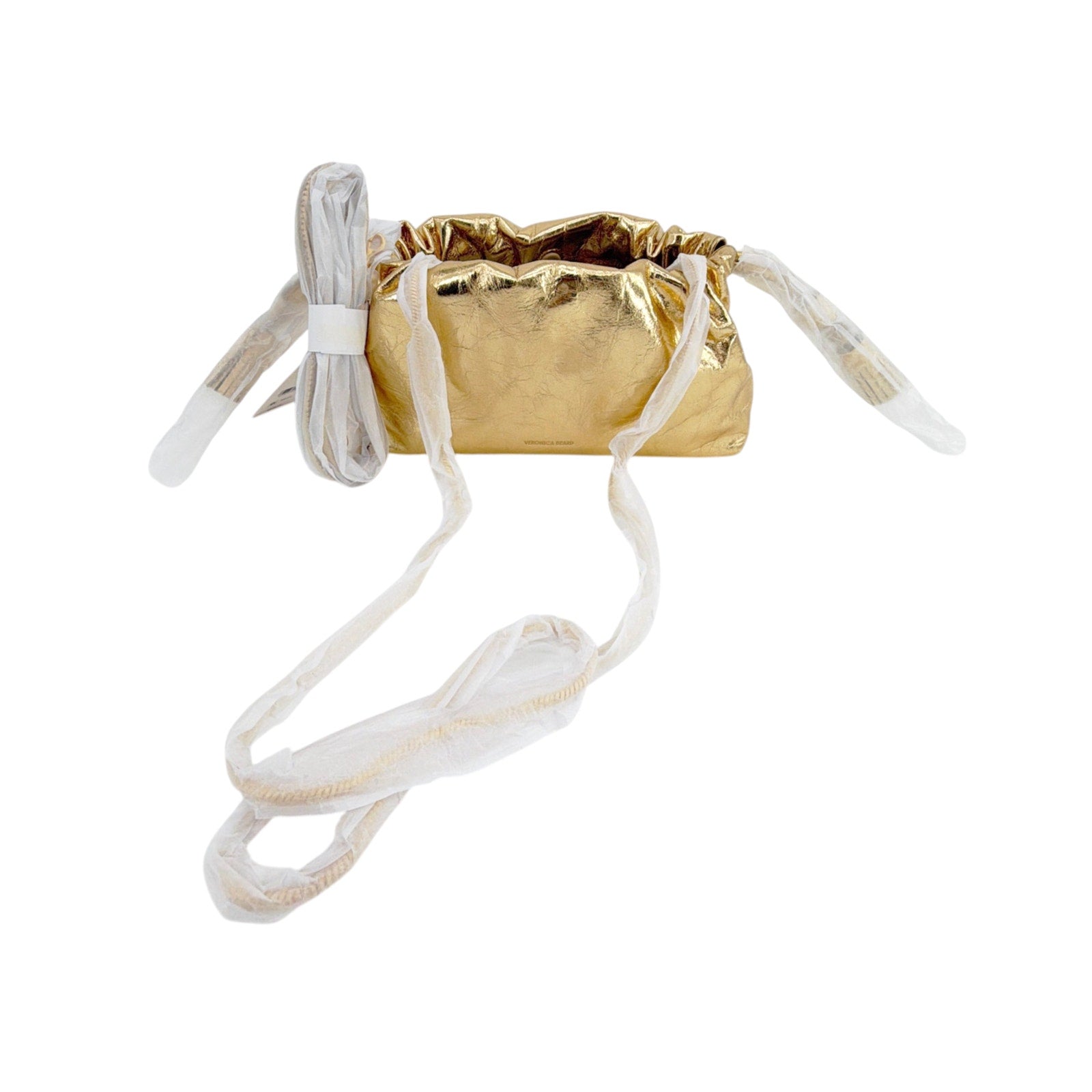VERONICA BEARD Small Metallic Stash Bag in Gold Veronica Beard