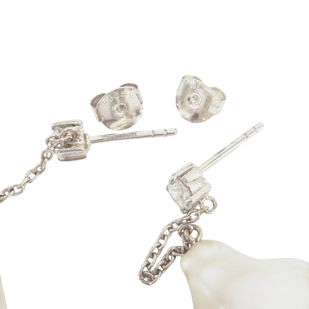 COMPLETEDWORKS Suspended Boulder Baroque Pearl & CZ Sterling Silver Earrings COMPLETEDWORKS