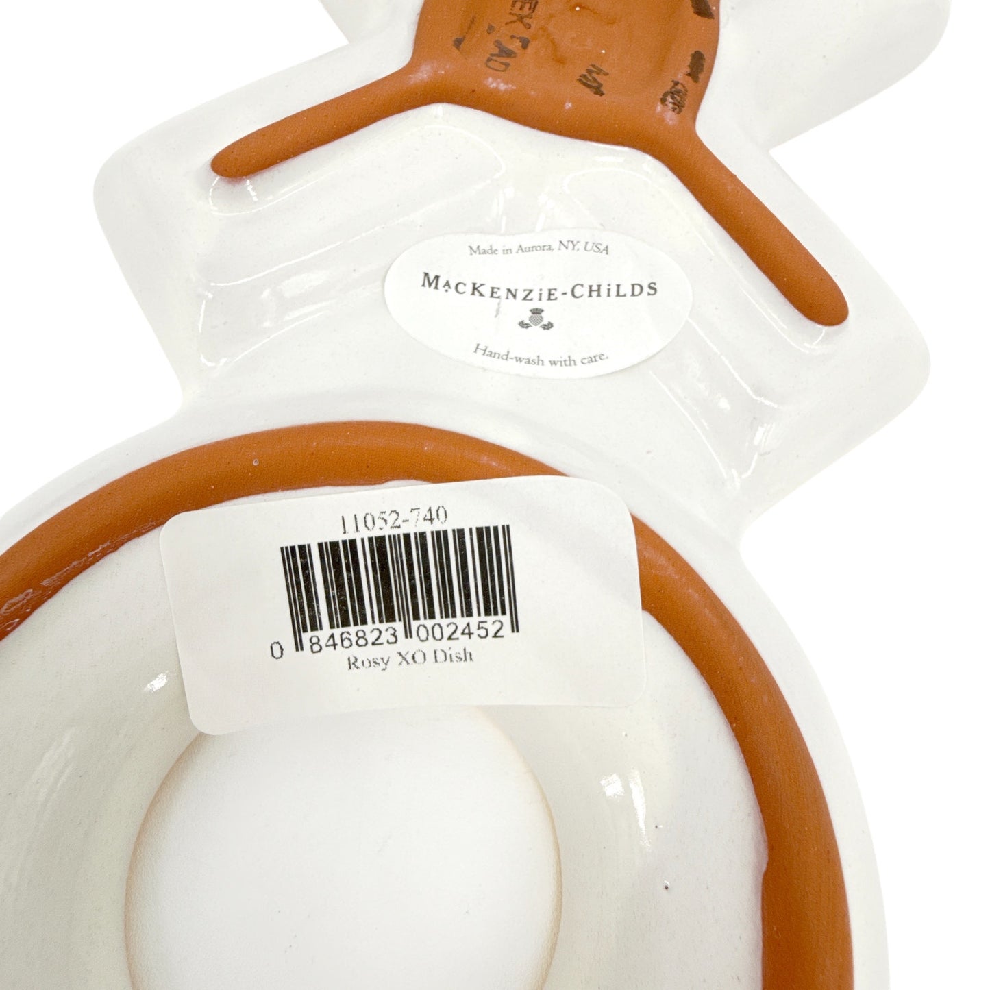 MACKENZIE-CHILDS XO Dish in Rosy Check