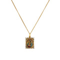 VIRGINS SAINTS & ANGELS VSA Retablo Square Frame Charm Necklace in Gold Virgins Saints & Angels