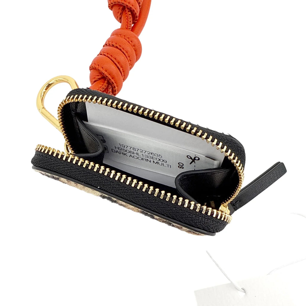 VERONICA BEARD Leopard Zip Pouch Bag Charm Dark Acorn - flyKAMP