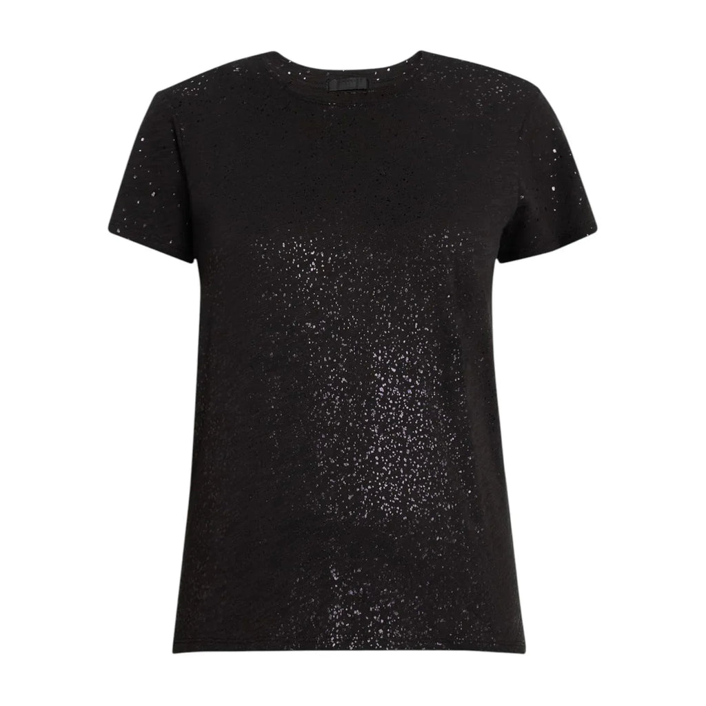 ATM Anthony Thomas Melillo Slub Jersey Schoolboy Tee with Metallic Foil Black S - flyKAMP