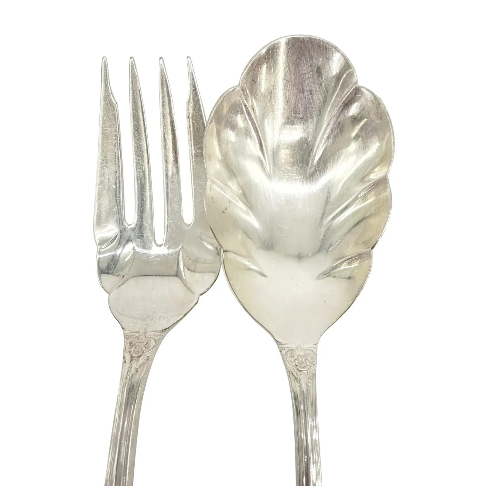 1847 ROGERS BROS Heritage Silver Plate Serving Set Casserole Spoon & Meat Fork - flyKAMP