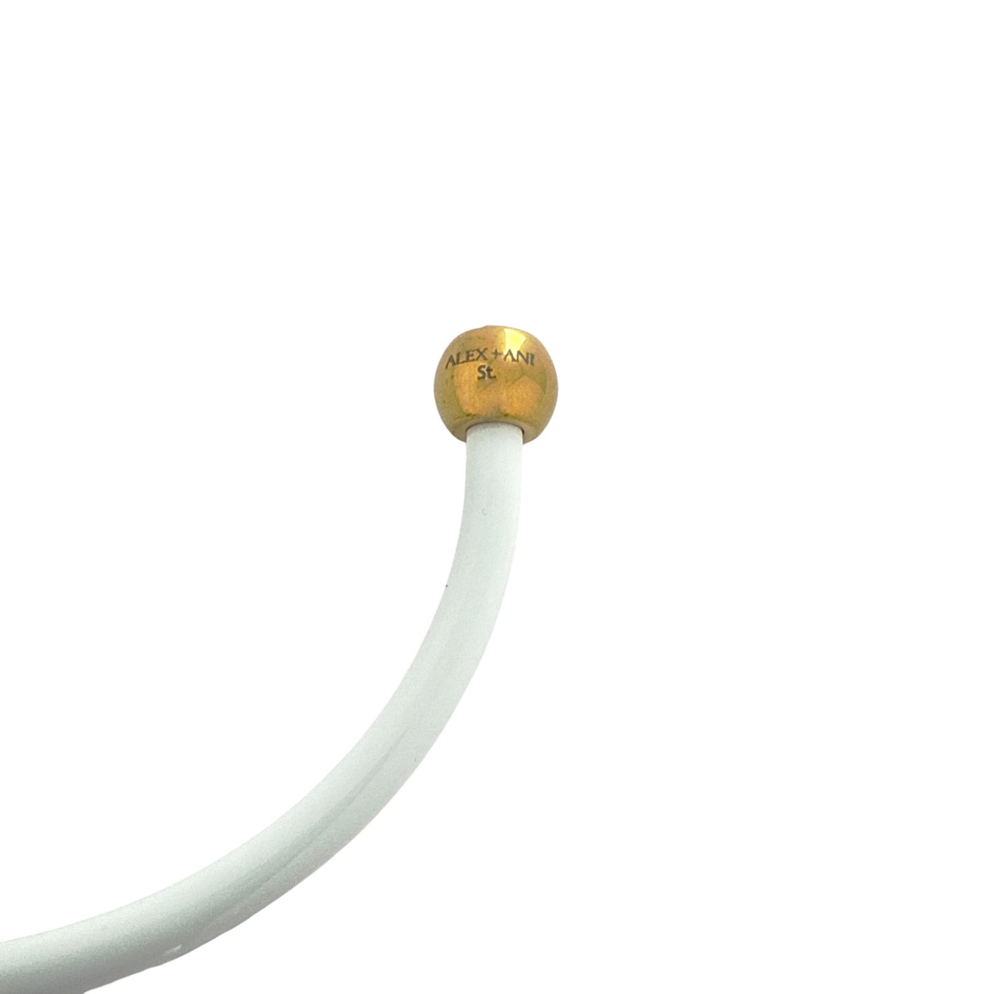 ALEX+ANI Bezel Stone Enamel Cuff in White