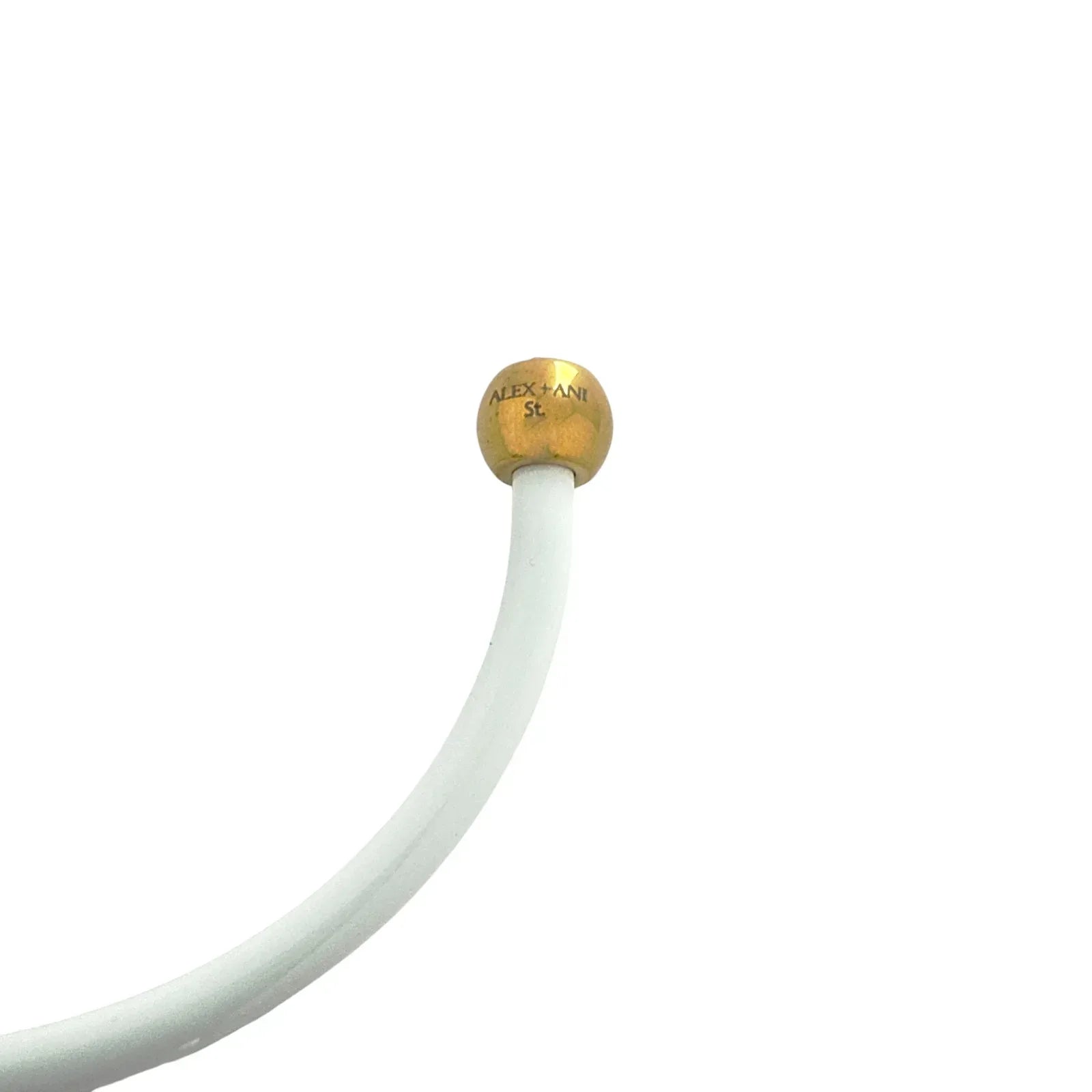 ALEX+ANI Bezel Stone Enamel Cuff in White - flyKAMP