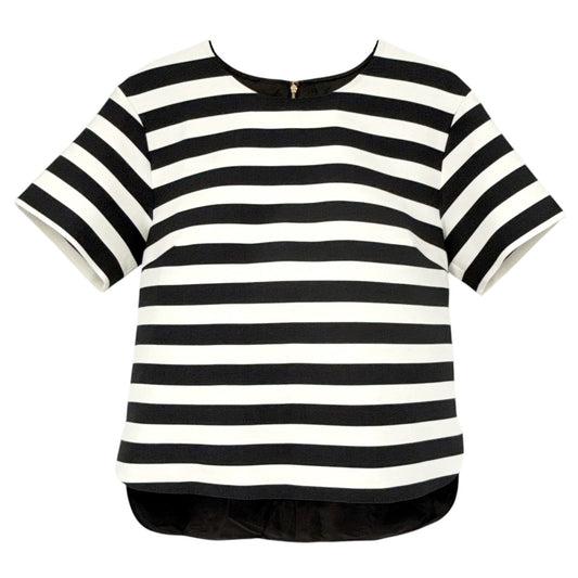 KATE SPADE Stripe Ramona Top in Black & Cream 4|S