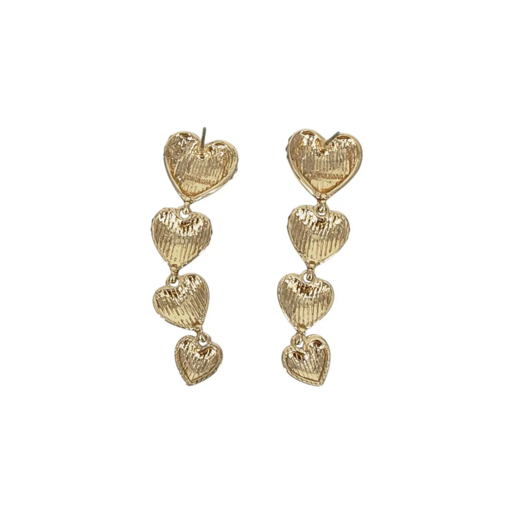 BAUBLEBAR Isabelle Pavé Heart Linear Drop Earrings - flyKAMP