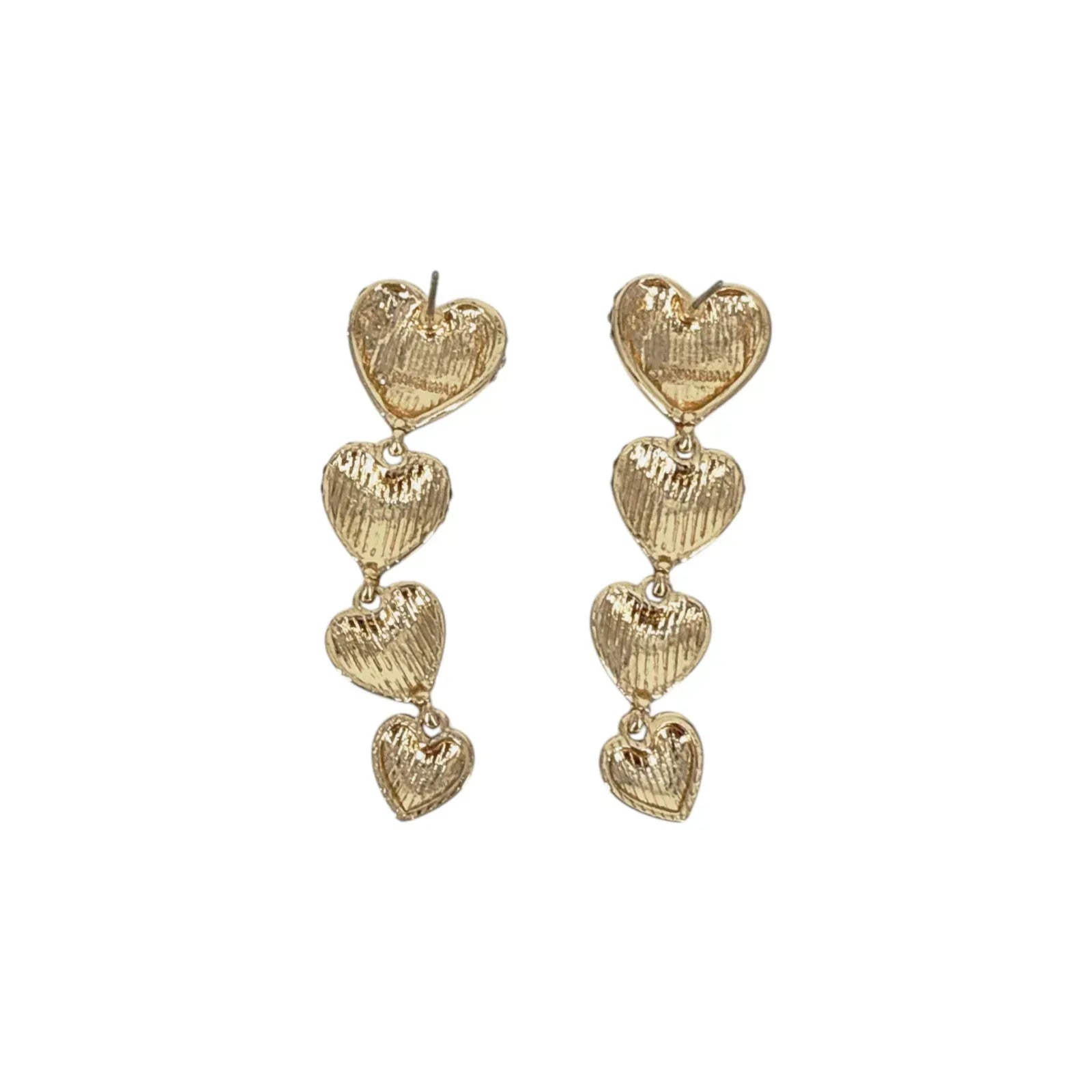 BAUBLEBAR Isabelle Pavé Heart Linear Drop Earrings - flyKAMP