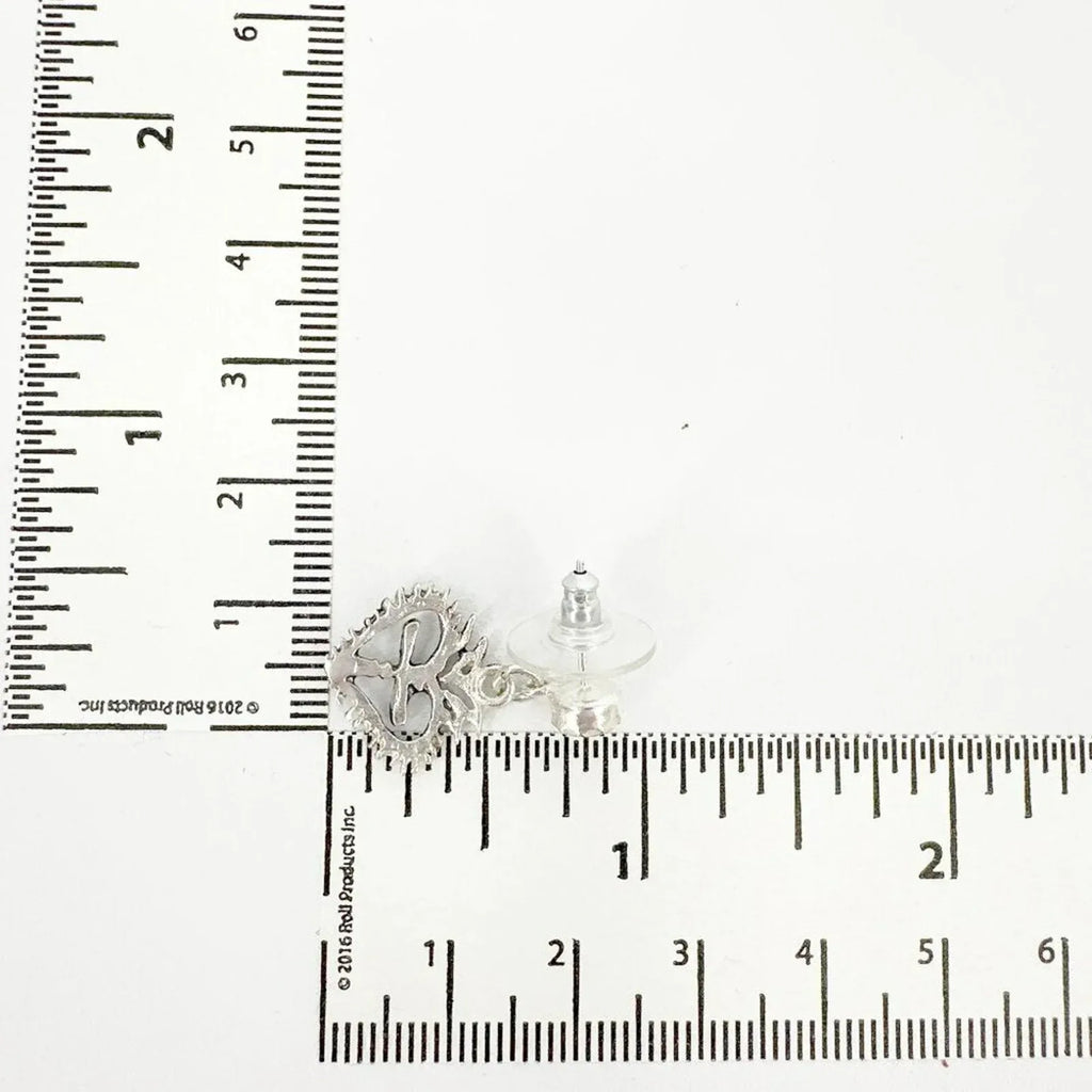 VIRGINS SAINTS & ANGELS VSA Queen of Hearts Crystal Drop Post Earrings in Silver - flyKAMP