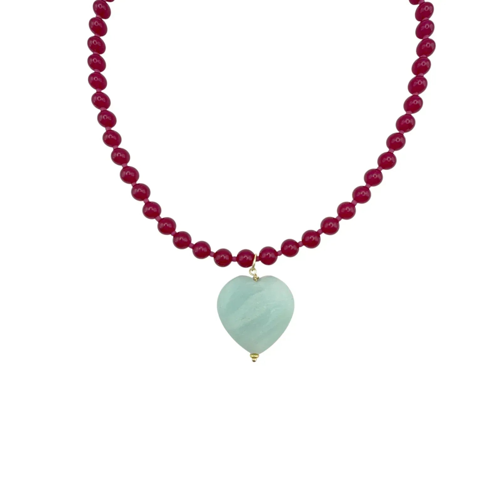 THE SILVER WREN Rylen Beaded Necklace in Pink and Amazonite - flyKAMP