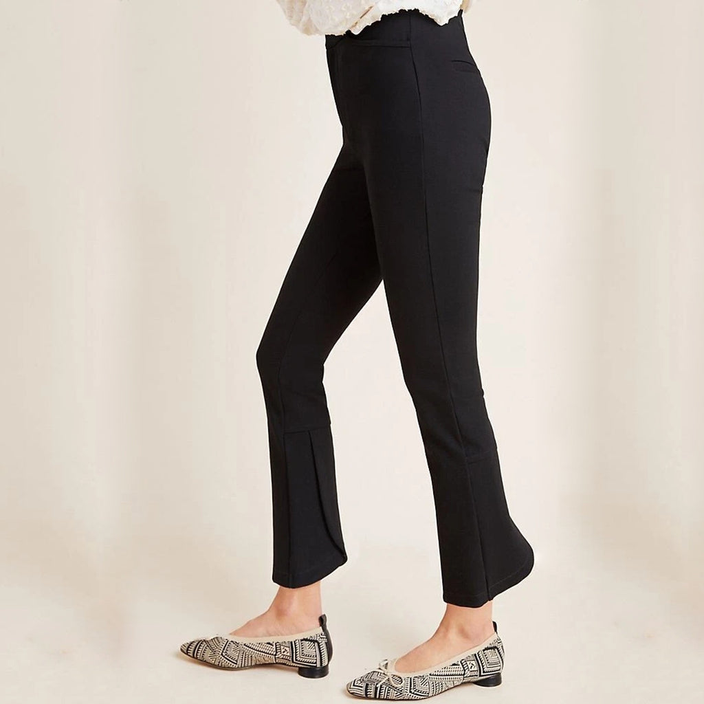 ANTHROPOLOGIE The Essential Collection Slim Tulip Hem Pant in Black 0