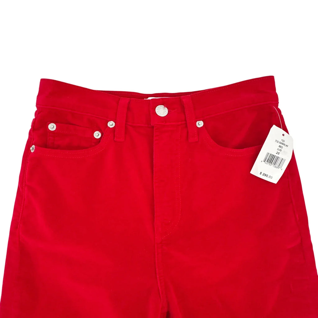 RE/DONE Mid-Rise Cropped Kick Flare Velvet Pants 25 - flyKAMP